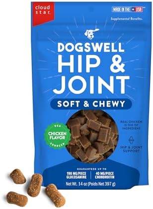 DOGSWELL Hip & Joint Soft & Chewy Dog Treats, Chicken 14 oz. Bag