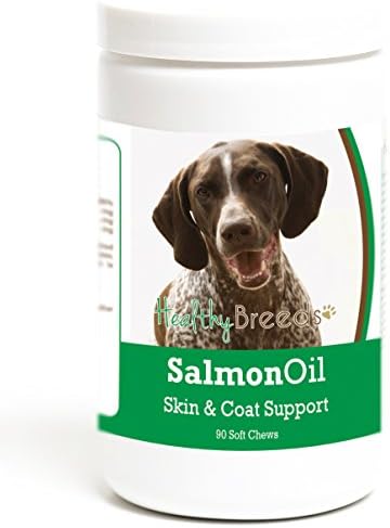 Healthy Breeds German Shorthaired Pointer Salmon Oil Soft Chews 90 Count, Brown