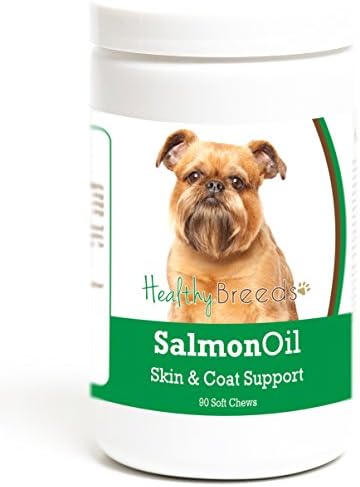 Healthy Breeds Brussels Griffon Salmon Oil Soft Chews 90 Count, Brown