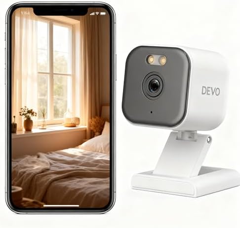 Devo 2K QHD Indoor Security Camera, WiFi 6, Full-Color Night Vision