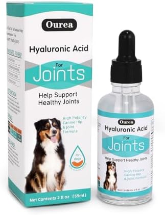 Hyaluronic Acid Joint Supplement for Dogs, Dog Hip and Joint Supplement, High Molecular Weight Natural Support for Dog Joint Health & Movement, Premium Dogs Essentials for Joint, Skin, Coat, Eye Care