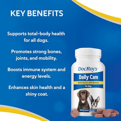 Doc Roy's Daily Care Canine Chewable Multivitamin Tablets for Dogs, 180ct