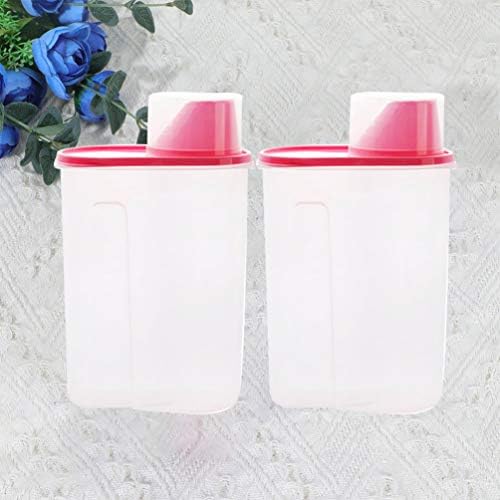 POPETPOP 2pcs Pet Dog Food Storage Container, 2-Pack, 2.5L, Pink