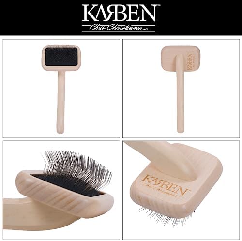 Chris Christensen Karben I Slicker Brush for Dogs, Small, Stainless Steel, Brown