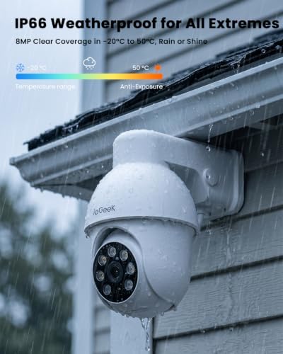 ieGeek 4K PoE Security Camera System with 8CH 2TB HDD for 24/7 Recording