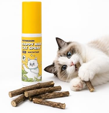 PETHROOM Happy Max Silvervine Spray for Cats, 100% Natural Dual-Plant Blend