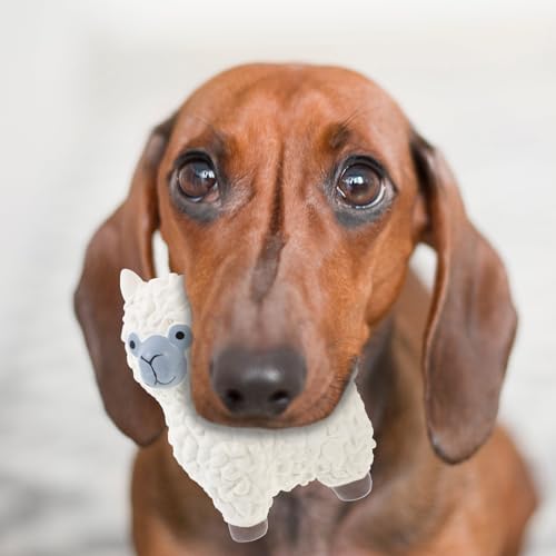 Ipetboom Squeak Latex Dog Toy, Soft Rubber Chew Toy Cute Sheep Puppy s Funny Animal Pet Bite Dog Interactive Fetch Play for Small Medium Pets