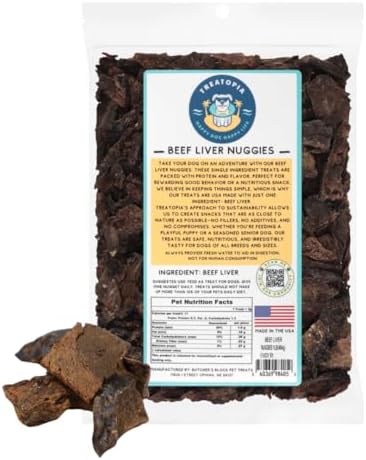 TREATOPIA Beef Liver Nuggies Dog Treats, 16 Ounce Bag, All-Natural