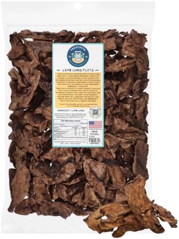 TREATOPIA Lamb Lung Filet Dog Treats, 2 LB Bag, All-Natural, High Protein