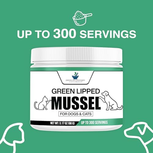 American Standard Supplements Green Lipped Mussel Powder for Dogs & Cats - Joint & Mobility Support - 3.17 oz (90g)