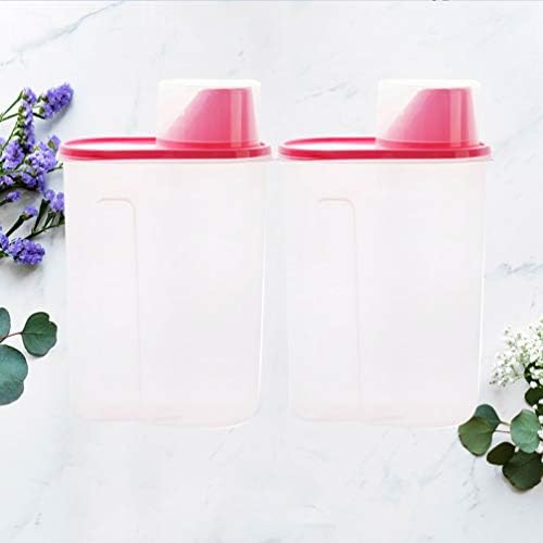 POPETPOP 2pcs Pet Dog Food Storage Container, 2-Pack, 2.5L, Pink