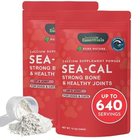 Animal Essentials Seaweed Calcium Supplement for Dogs & Cats, 12 oz (2-Pack), Iceland Seaweed Magnesium, Boron, Zinc