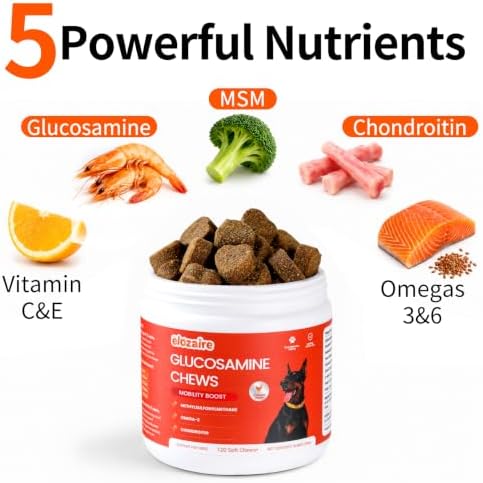 Senior Dog Joint Supplement Chews, Glucosamine MSM Chondroitin, 120ct