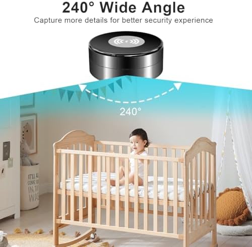 Security Camera Wireless Charging — 1080P HD Surveillance, 250° Wide-Angle Lens, Motion Detection Support; Ideal for Home Security and Baby/Pet Monitoring (2.4/5GHz)