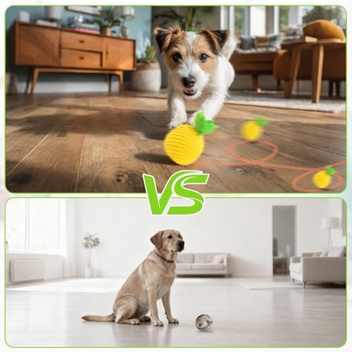 2 PCS Interactive Dog Ball, Automatic Rolling & Bouncing Pet Toy with 3 Durable Outer Covers Yellow Orange, Smart Dog Toy for Small Medium Puppies, Not Suitable for Large Dogs (Blue & Orange Balls)
