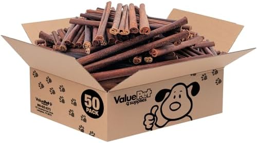 ValueBull Beef Collagen Sticks for Dogs, 12 Inch Thick Chew, 50 Count