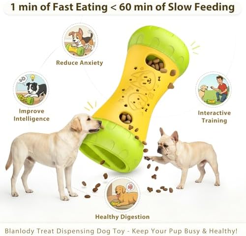 Treat Dispensing Dog Puzzle Toy, Interactive Dog Toys, Yellow | Mental Stimulating Slow Feeder, Boredom Relief, Enrichment Dog Toys to Keep Them Busy, For Small Medium Large Dogs