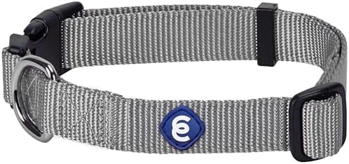 Blueberry Pet Essentials Large Flint Gray Adjustable Dog Collar for Large Dogs | Comfortable Nylon Stylish Collars for Large Dogs| Pet Safety & Quality