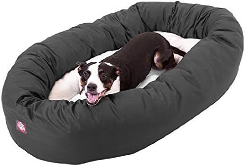 Majestic Pet Sherpa Calming Dog Bed, 40 Inch Large, Washable, Gray