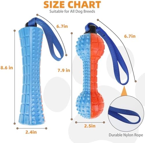 KOOLTAIL Floating Dog Toys,2 Pack TPR Water Pool Fetching Toy with Durable Rope for Small Medium Large Dogs,Bright Bumper Interactive Dog Chew Toys for Summer Outdoor Pool,Training&Teething
