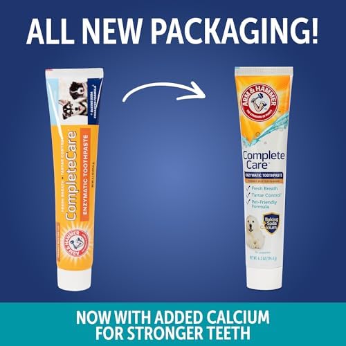 Arm & Hammer Complete Care Puppy Toothpaste, Peanut Butter, 6.2 Oz | Fluoride-free, non-toxic formula with baking soda and calcium controls tartar for growing puppies