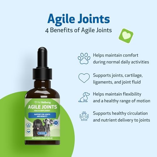 Pet Wellbeing Agile Joints & Old Friend for Senior Dogs - NASC Certified & Vet-Formulated Joint Mobility & Complete Senior Wellness Bundle, Herbal Liquid Formula, Natural Vegetarian Bacon Flavor, 2 (2