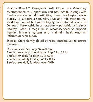 Healthy Breeds Belgian Malinois Omega HP Fatty Acid Skin and Coat Support Soft Chews 90 Count