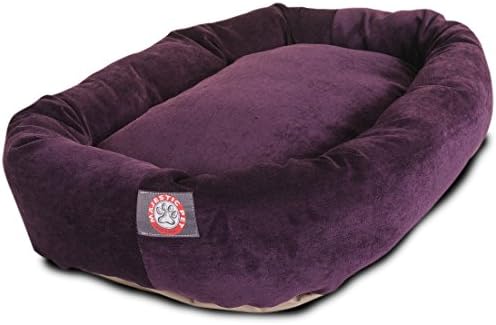 Majestic Pet Villa 52 Inch Shredded Memory Foam Dog Bed for X-Large Sized Dog 52x35x11 Inch–Orthopedic Pet Bed with Removable Washable Cover-Washable X-Large Puppy Mat with Head Support-Aubergine