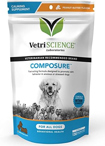 VetriScience GlycoFlex Plus Hip and Joint Supplement Chews for Dogs and Composure Calming Chews