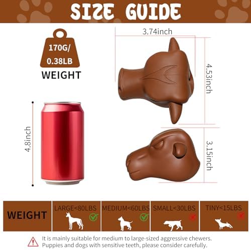 Tough Treat Dispensing Dog Toys for Aggressive Chewers | Natural Rubber, Treat Dispensing, Medium Large Dogs, Interactive Slow Feeder Puzzle, Dishwasher Safe