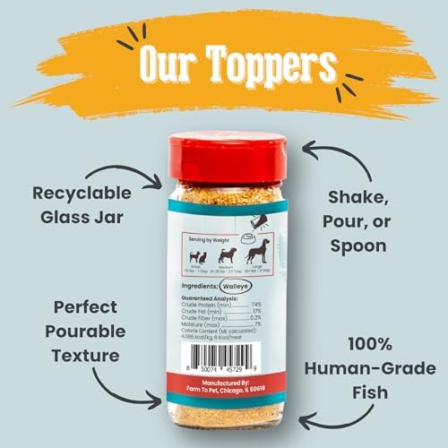 Farm To Pet - Dog Food Topper - 4.7 oz Fish Meal Toppers for Dogs, Single Ingredient, Lean, All Natural, Healthy Food for Small, Medium, Large Breeds, & Puppies - Made in USA