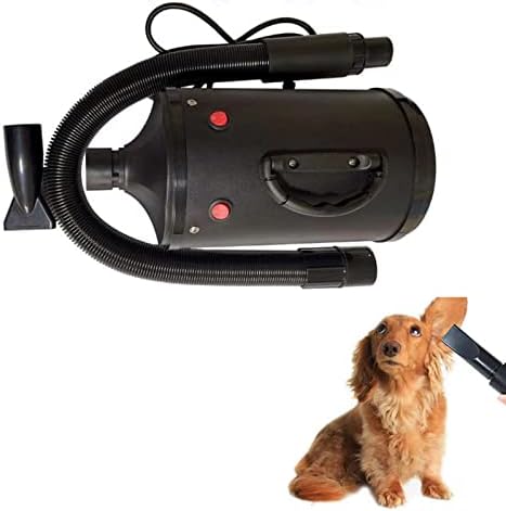 Dog Hair Dryer, High Velocity Pet Hair Force Dryer, Dog Grooming Dryer with Heater Dog Blow Dryer for Small Medium Large Dogs Cats Pets,Black