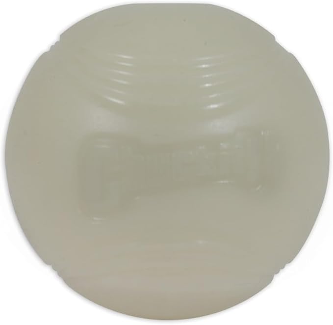 Chuckit! Max Glow Bouncy Ball, Glowin the Dark, XL 3.5in | Photoluminescent Rubber Ball Recharges Fast Under Any Bright Light for Nighttime Fetch, Launcher Compatible