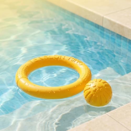 Small Dog Ball with Strap, Floating EVA, Yellow