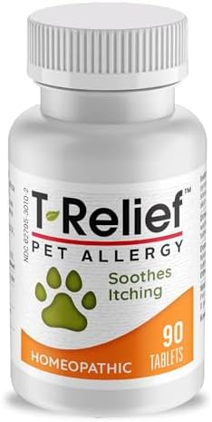 MediNatura T-Relief Pet Allergy Support 90ct and Pet Pain Relief 90ct Tablets for Dogs and Cats Bundle