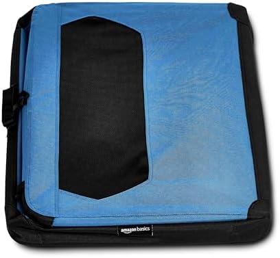 Amazon Basics Folding Portable Soft Pet Dog Crate Carrier Kennel, 36 x 24 x 24 inches, Blue