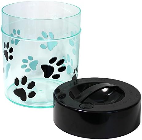 Pawvac Kilovac Airtight Pet Food Container – Multi-Use Vacuum Container for Pet Food and other Dry Goods – 2.5 lbs / 40 oz / 3.8L, Wide-Mouth, Patented Vacuum Seal, Clear with Paws