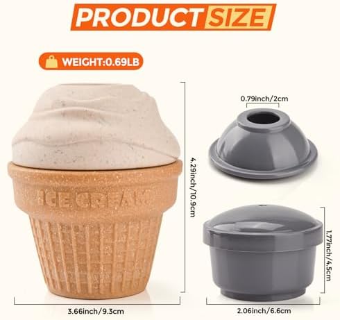 AUSCAT Dog Frozen Treat Toys, Dog Enrichment Toys, Interactive Dog Toys for Aggressive Chewers, Treat Dispensing Dog Toys, Ice Cream Shape