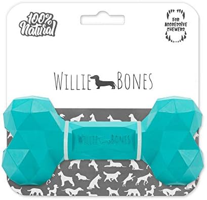 | Modern Dog Chew Toy | Almost Indestructible Dog Toys for Aggressive Chewers | Tough + Durable + Strong Natural Rubber Bone Toy for Small + Large Dogs + Puppy Teething | Boredom Chews