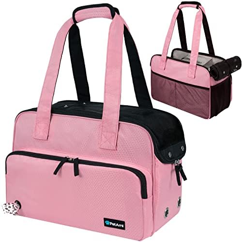 PetAmi Small Dog Purse Carrier, Airline Approved, Soft-Sided Tote, Pink
