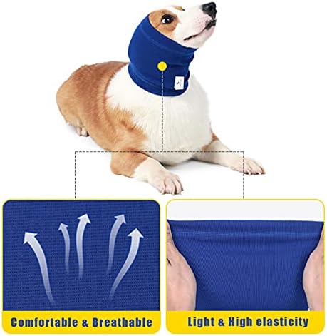 Nanaki Dog Calming Hoodie Quiet Head Cover Sleeve-Ear Covers Hood for Noise | Dog Snood for Fireworks,Bath, Grooming and Force Drying Head Protection, Anxiety Relief and Calming, Dog Neck and Ear Warmer