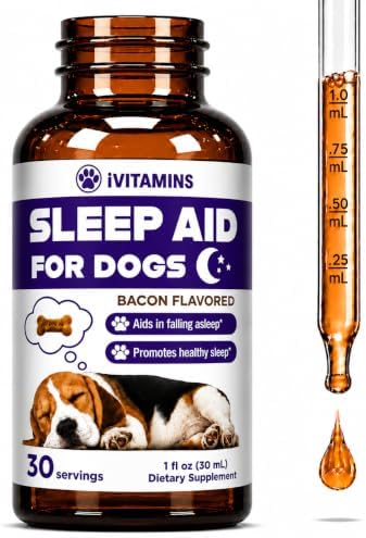 Dog Sleep Aid - Sleep Aid for Dogs - Promotes Healthy, Restful Sleep - Melatonin for Dogs - Dog Melatonin - 1 fl oz - Bacon Flavor