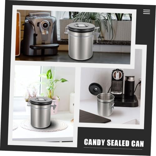 UPKOCH Sealed Pet Food Storage Container for Cat and Dog with Stainless Steel Spoon 1.8l Airtight Sealed Jar Sturdy Food Storage Jar for Pet Snacks