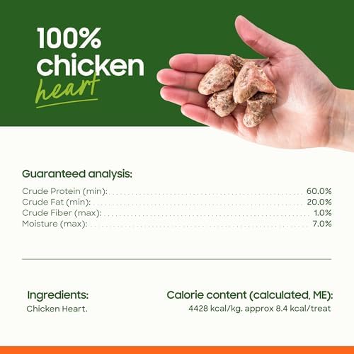 smallbatch Freeze Dried Chicken Heart Treats for Dogs & Cats, 14oz Bulk Bag