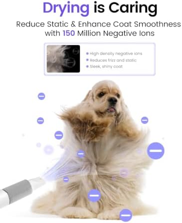 JirPet Dual Motor High Velocity Dryer for Dogs, 5.0HP/2000W Grooming Dryer | 291 MPH Air Speed, 3Lbs Blow Force, Low Noise, Stepless Airflow, 5 Nozzles, Portable for Mobile Grooming & Home-Based Salon