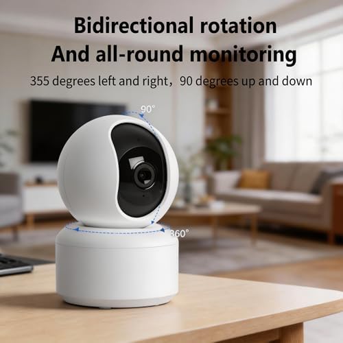 Indoor Pan/Tilt Home Security Camera 2K 3MP, 360 Degree Wireless WiFi Webcam/Monitor for Baby/Elder/Nanny with Night Vision & Phone App, 2 Way Audio, Cloud & SD Card Storage