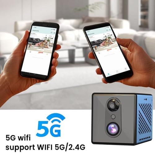 javiscam 2026 Upgraded 4K 5GHz WiFi Indoor Security Camera, Mini Nanny Camera with Free Cloud Storage, Night Vision, Motion Detection Alerts, Long Battery Life Home Surveillance Cam
