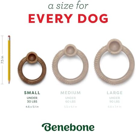 Benebone Peppermint Ring – Limited Edition Holiday Flavor, Durable Chew Toy for Aggressive Chewers, Made in USA, Small