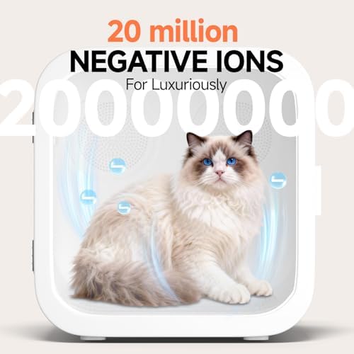 68L Automatic Pet Dryer Box for Cats & Small Dogs – Ultra Quiet, Smart Temp Control, 360° Dual Airflow, Fast & Safe Drying,Care Window， Negative Ion Care for Home Grooming
