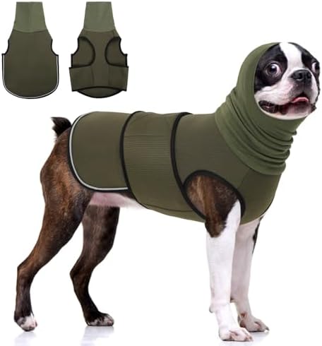 KOESON Reflective & Soft Dog Anxiety Vest with Ear Wraps for Thunderstorm